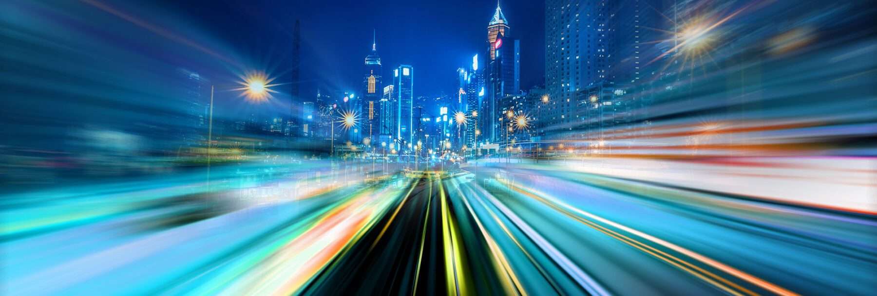 Timelapse of a busy city street at night-time