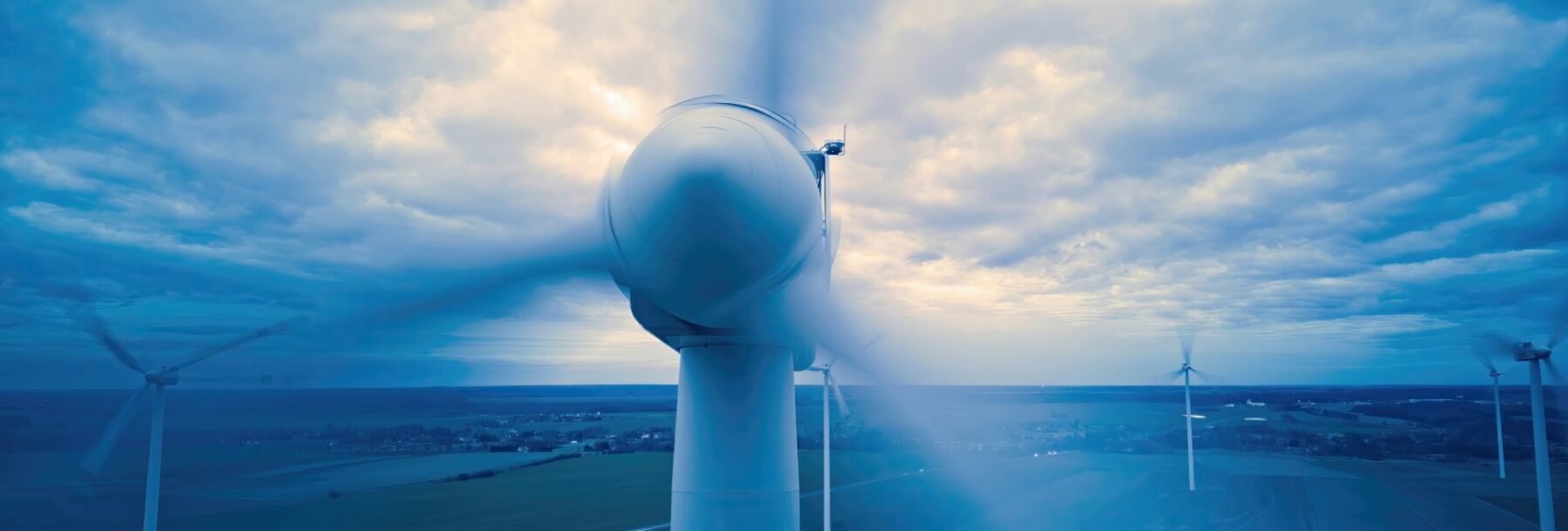 Close-up of a wind turbine